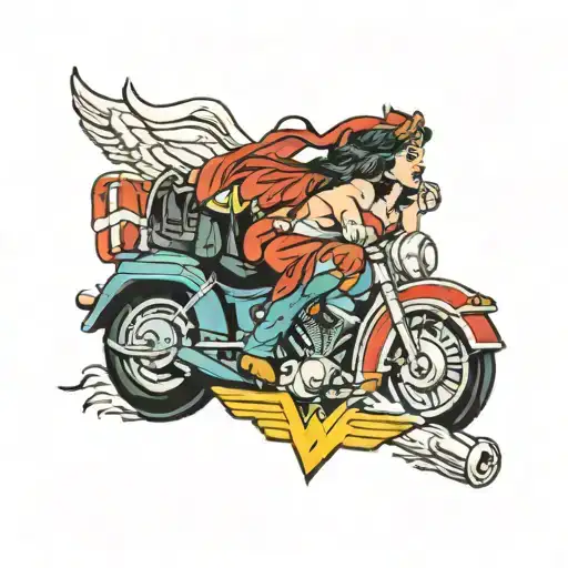 fire fighter wonder woman tattoo design idea