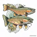 spotted sea trout swimming tattoo design idea