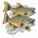 spotted sea trout swimming tattoo design idea