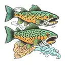 spotted sea trout swimming tattoo design idea