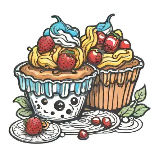 Half Bingo half muffin from Bluey Tattoo tattoo design idea