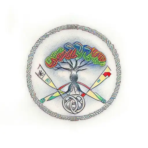 dna tree of life tattoo design idea