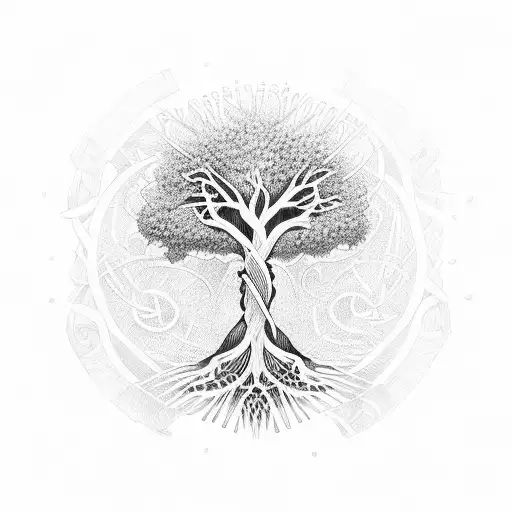 dna tree of life tattoo design idea
