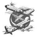 airplanes tattoo design idea