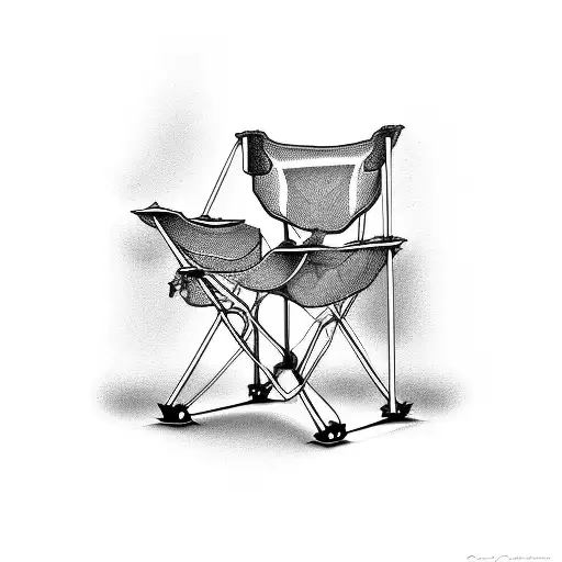 camping chair tattoo design idea