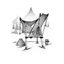 camping chair tattoo design idea