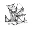 camping chair tattoo design idea