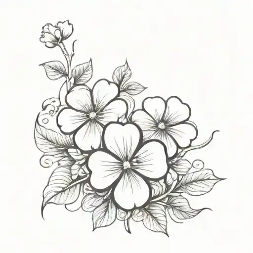 four-leaf clover and freedom tattoo design idea