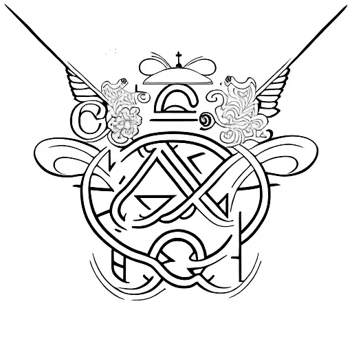 couple initials C and G  tattoo design idea