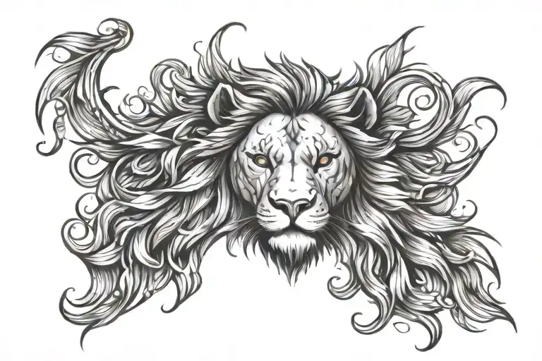 lion eyes with faith over fear above it  tattoo design idea