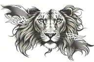lion eyes with faith over fear above it  tattoo design idea