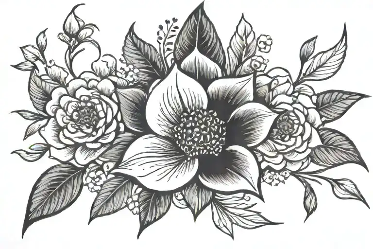 mid century flower art tattoo tattoo design idea