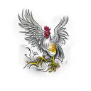 fighting rooster tattoo design idea
