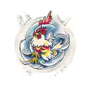 fighting rooster tattoo design idea