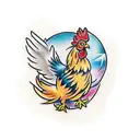 fighting rooster tattoo design idea