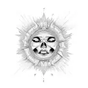 crying sun tattoo design idea