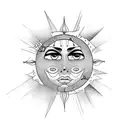 crying sun tattoo design idea