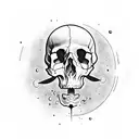 crying skull sun tattoo design idea