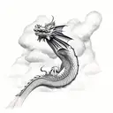 dragon and clouds tattoo design idea