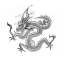 dragon and clouds tattoo design idea