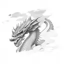 dragon and clouds tattoo design idea