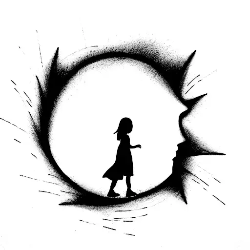 The face behind the silhouette In this world I made to be infinite But within the expanse, I finally see A world without tattoo design idea