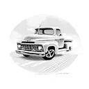 old Chevy truck with Route 66 sign with gas pump tattoo design idea