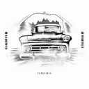 old Chevy truck with Route 66 sign with gas pump tattoo design idea