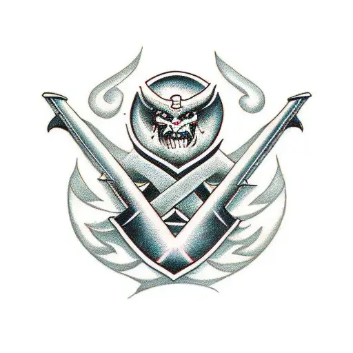 Design a traditional tattoo featuring the iconic demon slayer sword tattoo design idea