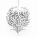 Tattoo on the arm of a DNA tree with the names Tanush, Mahi and Ziya embedded into it tattoo design idea