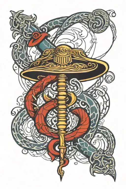 marines dna strand forming tattoo design idea