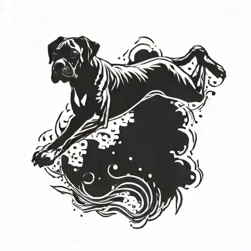 Boxer jumping tattoo design idea