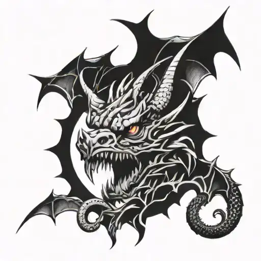 The eye of the angry dragon tattoo design idea