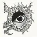 Dragon's eye tattoo design idea
