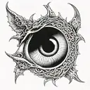 Dragon's eye tattoo design idea