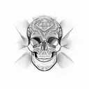 a prism inside a skull tattoo design idea