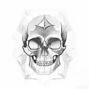 a prism inside a skull tattoo design idea