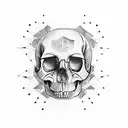 a prism inside a skull tattoo design idea