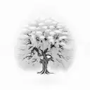 Willow tree with the name Jade written with the roots tattoo design idea