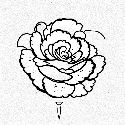 lisianthus flower, peony flower and babys breath flowers tattoo design idea