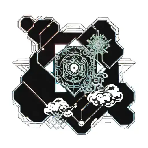 Japanese clouds, anime girl tattoo design idea