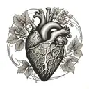 human heart with tree of life  tattoo design idea