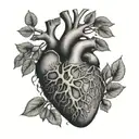 human heart with tree of life  tattoo design idea