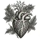 human heart with tree of life  tattoo design idea