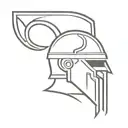 greek god ARES symbol with helmet and the word "ARES" spelled out below tattoo design idea