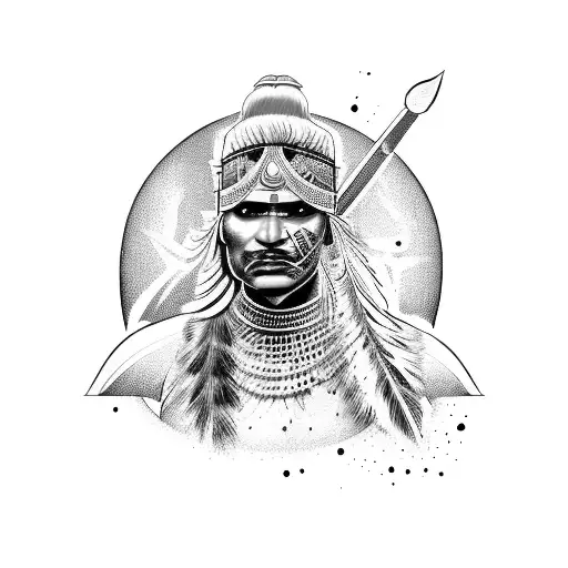 indian warrior tattoo design idea