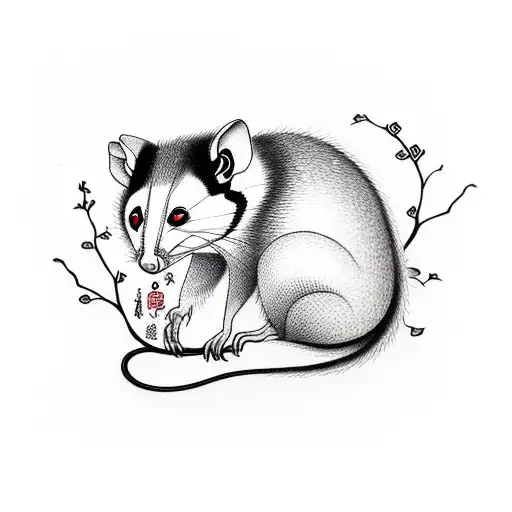 opossum tattoo design idea