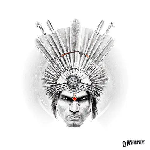indian warrior tattoo design idea