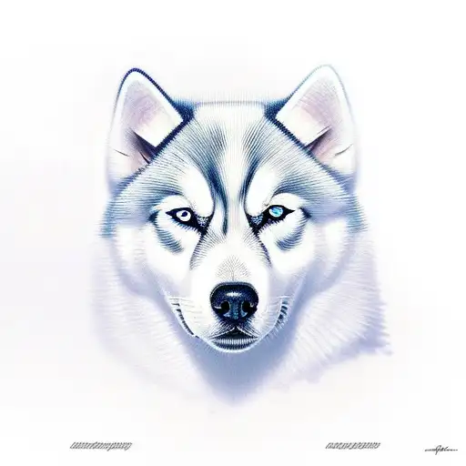 White husky with blue eyes  tattoo design idea