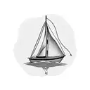 Draw a tattoo with the letters G and A forming a sailboat. tattoo design idea